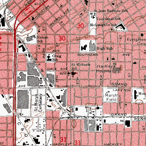 Topographic Map of Saint Michaels, MI