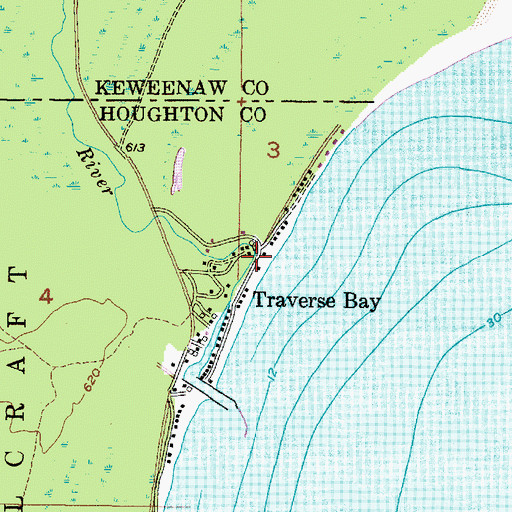 Topographic Map of Traverse Bay, MI