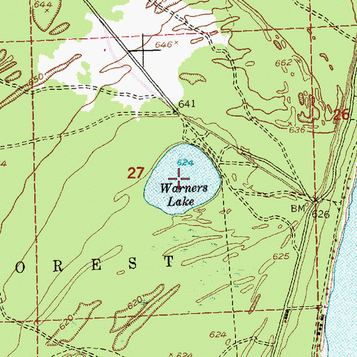 Topographic Map of Andrus Lake, MI