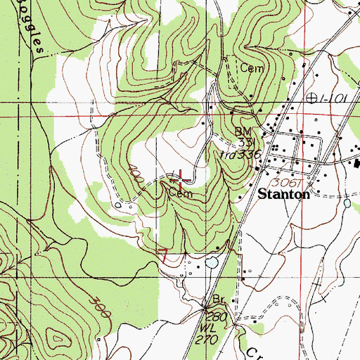 Topographic Map of Spring Hill Church, AL