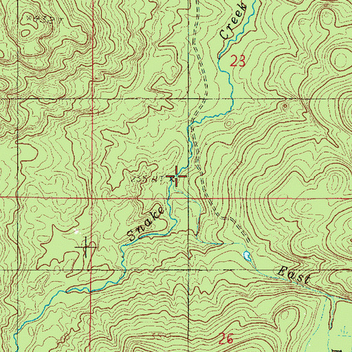 Topographic Map of East Branch Snake Creek, MI