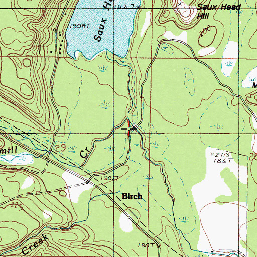 Topographic Map of Birch Creek, MI