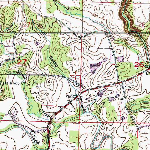 Topographic Map of Antioch School (historical), AL
