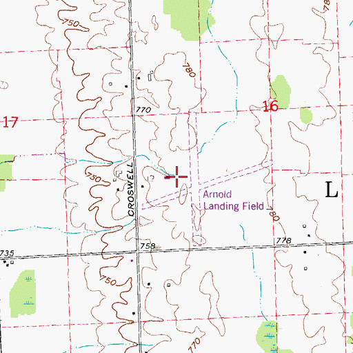 Topographic Map of Arnold Field, MI