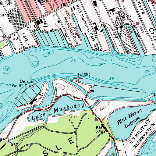 Topographic Map of Crib Light, MI