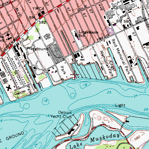 Topographic Map of Rosstertial Marina, MI
