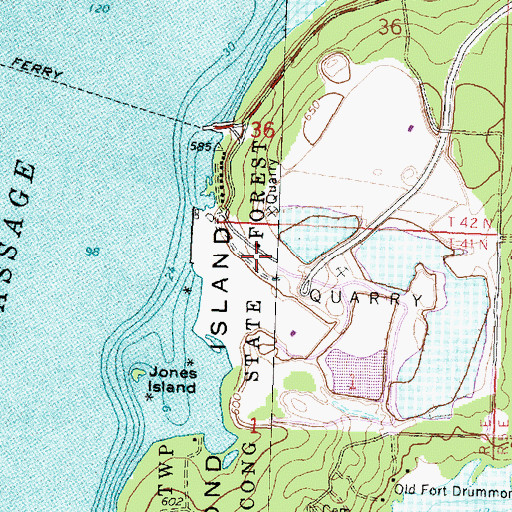 Topographic Map of Dummond Dolomite Incorporated, MI