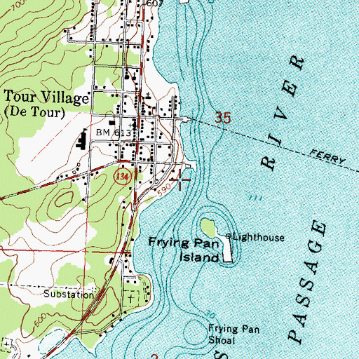 Topographic Map of Freds Marina, MI