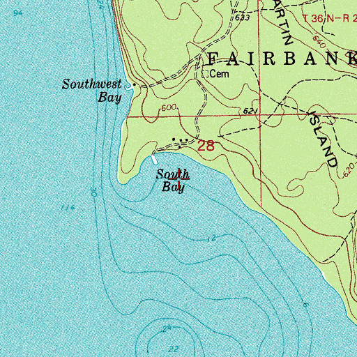 Topographic Map of South Bay, MI