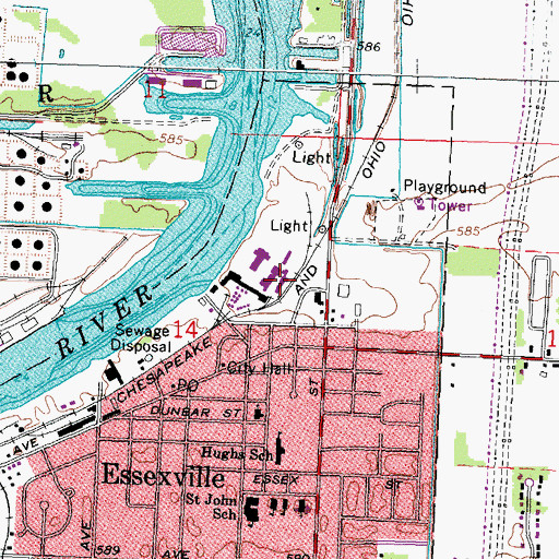 Topographic Map of Aetna Cement Corporation, MI