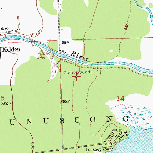 Topographic Map of Munuscong State Forest Campgrounds, MI