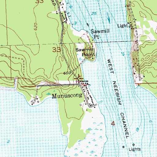 Topographic Map of Jens Rustic Resort, MI