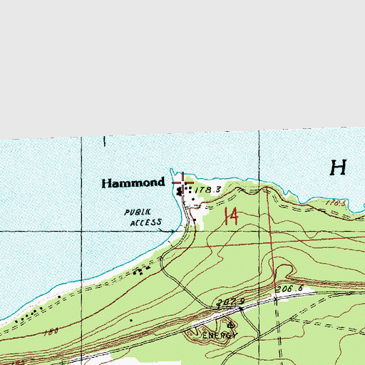 Topographic Map of Hammond Bay Biological Station, MI