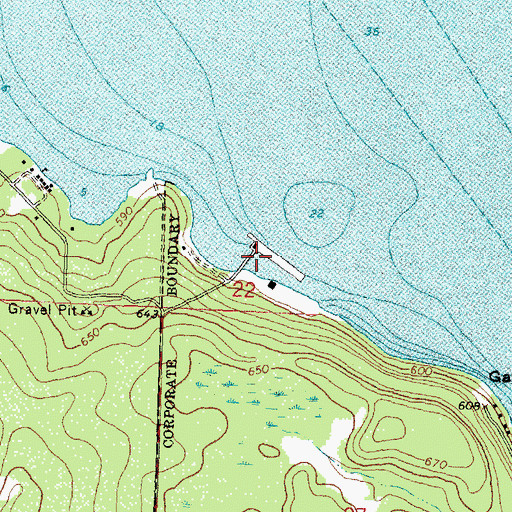 Topographic Map of De Tour Dock Company, MI
