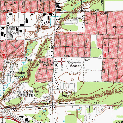 Topographic Map of WTRU, MI