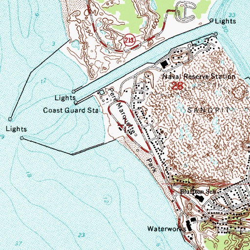 Topographic Map of Pere Maquette Park, MI