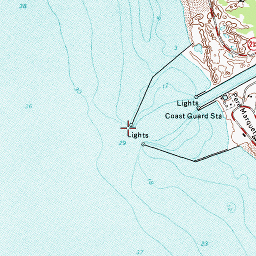 Topographic Map of North Breakwater Light, MI