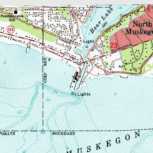 Topographic Map of Point Marine Incorporated, MI