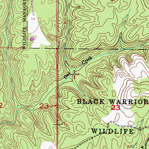 Topographic Map of Cole Branch, AL