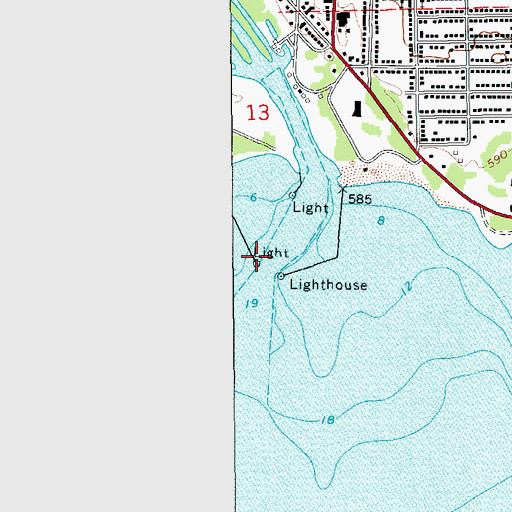 Topographic Map of West Breakwater Light, MI