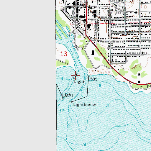 Topographic Map of West Pierh Light, MI