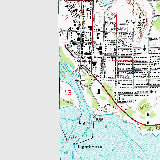Topographic Map of Manistique Municipal Marina, MI