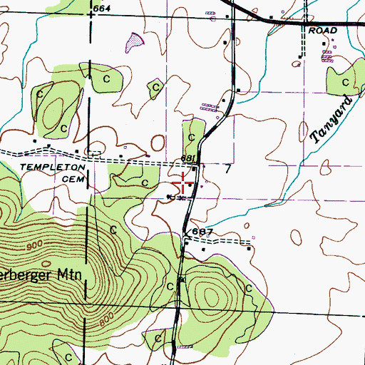 Topographic Map of County Line School (historical), AL