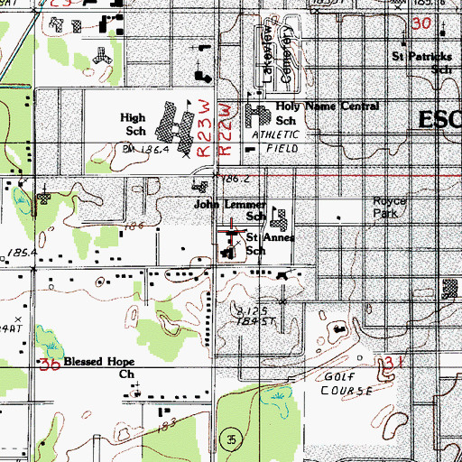 Topographic Map of Intermediate School District Learning Center, MI