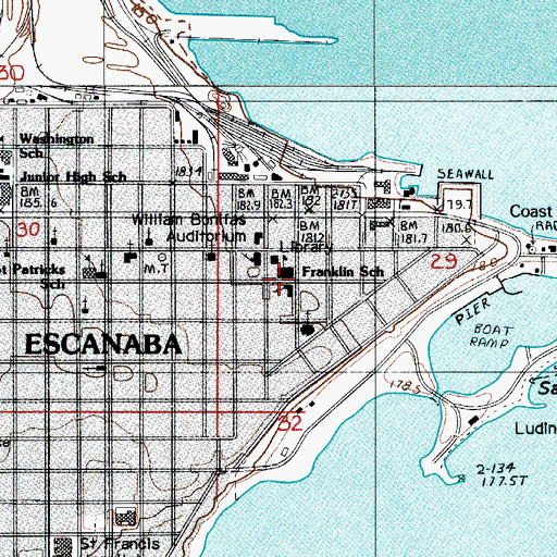 Topographic Map of Franklin School (historical), MI