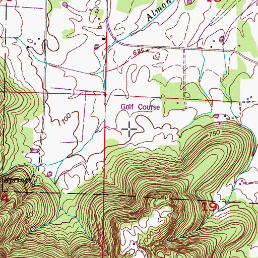 Topographic Map of Deer Run Golf Course, AL