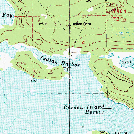 Topographic Map of Indian Harbor, MI