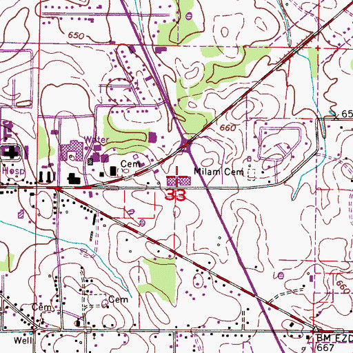 Topographic Map of East Side Shopping Center, AL