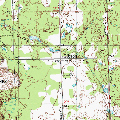 Topographic Map of Gibson, MI