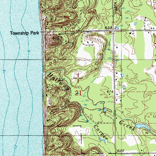 Topographic Map of Halfway Creek, MI