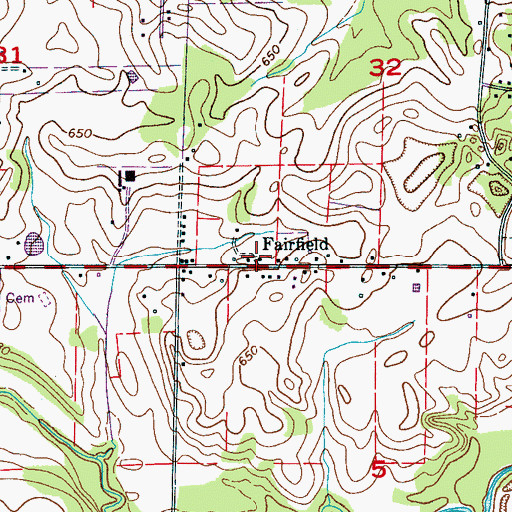 Topographic Map of Fairfield Church (historical), AL