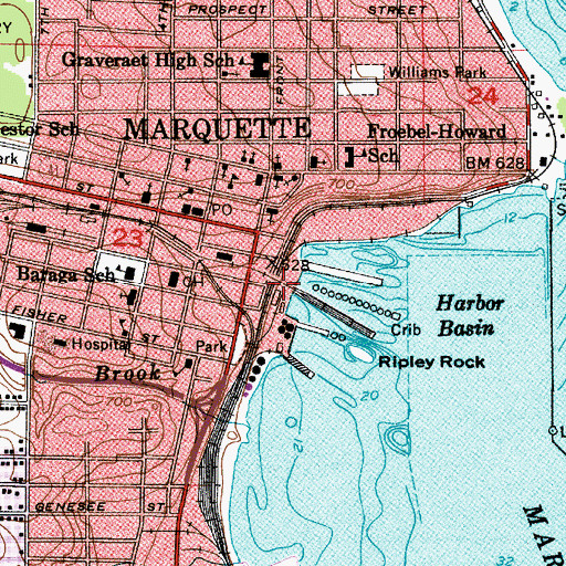 Topographic Map of Campbell Supply Company, MI