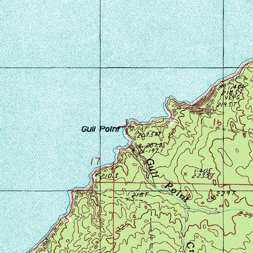Topographic Map of Gull Point, MI