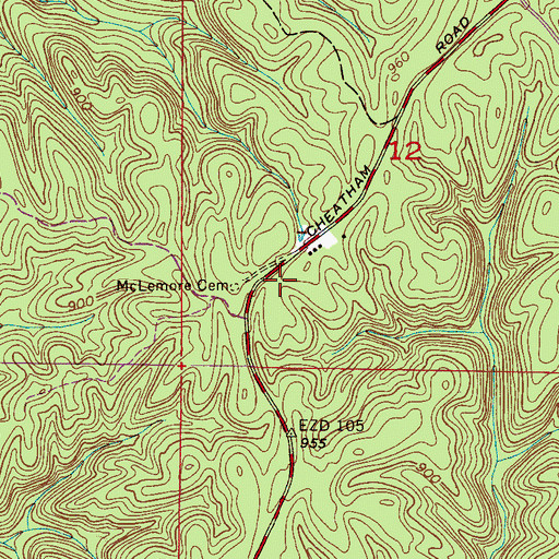 Topographic Map of Fairview Church (historical), AL