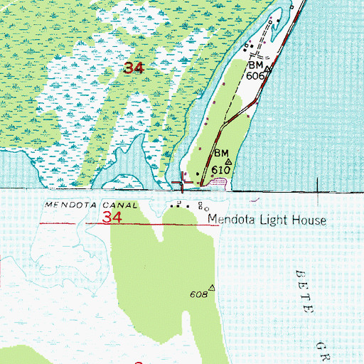 Topographic Map of North Piech Lighthouse, MI