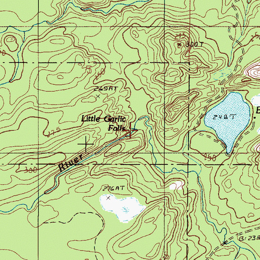 Topographic Map of Little Garlic Falls, MI