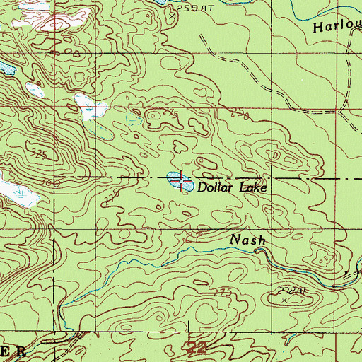 Topographic Map of Dollar Lake, MI