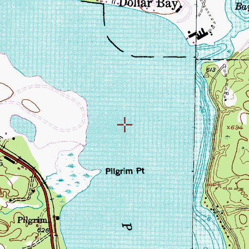 Topographic Map of Pilgrim Point Leading Light, MI