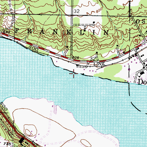 Topographic Map of U. P. Power Company Coal Dock, MI