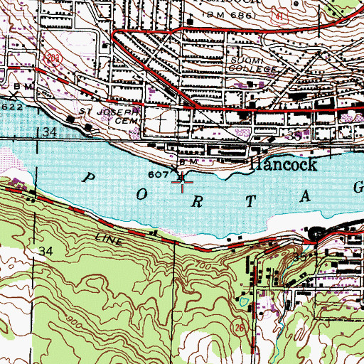 Topographic Map of Osceola Point Light, MI