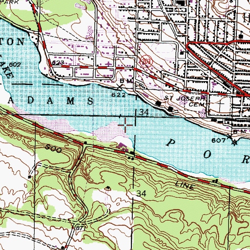 Topographic Map of Atlantic Point, MI