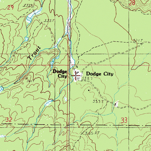 Topographic Map of Dodge City, MI