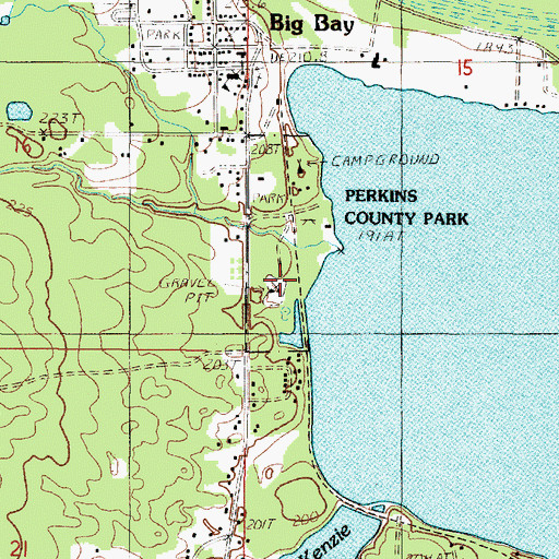 Topographic Map of Perkins County Park, MI