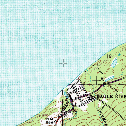 Topographic Map of Eagle River Shoals, MI