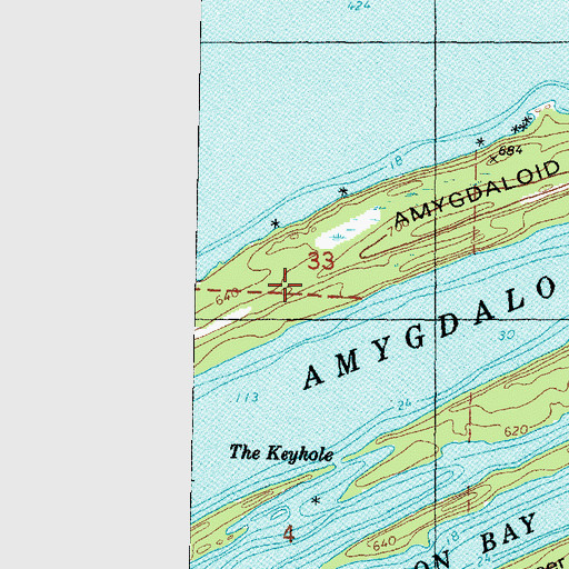 Topographic Map of Amygdaloid Island, MI