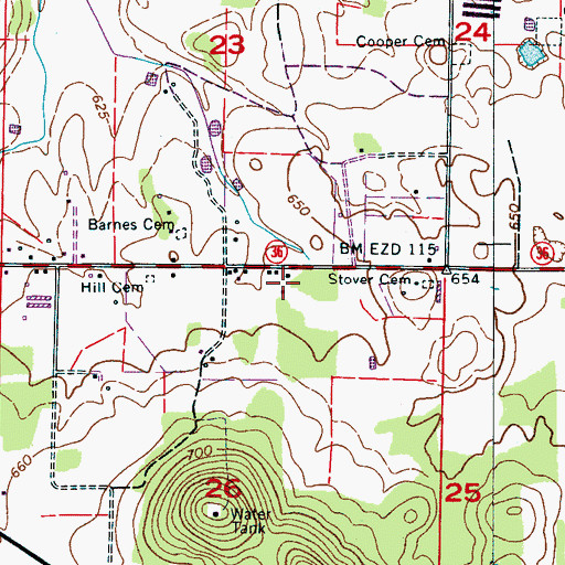 Topographic Map of Hendon School (historical), AL